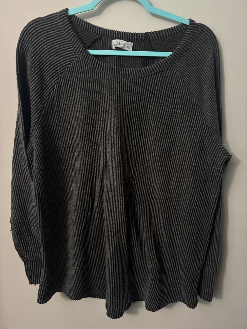 Maurices Ribbed Scoop Neck Sweater in Dark Gray